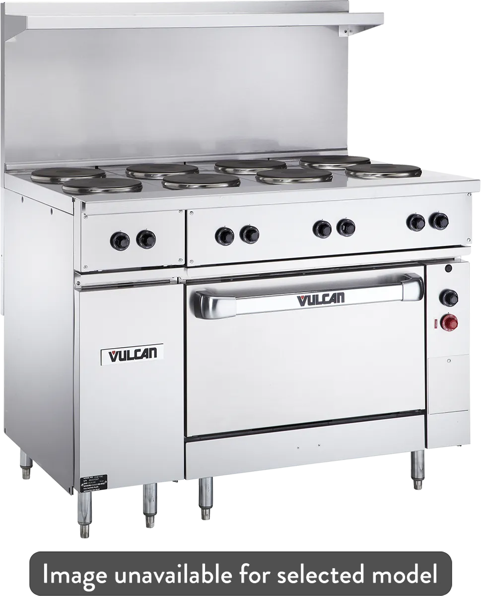 48 Stainless Steel Electric Stove with Standard Oven Vulcan Equipment