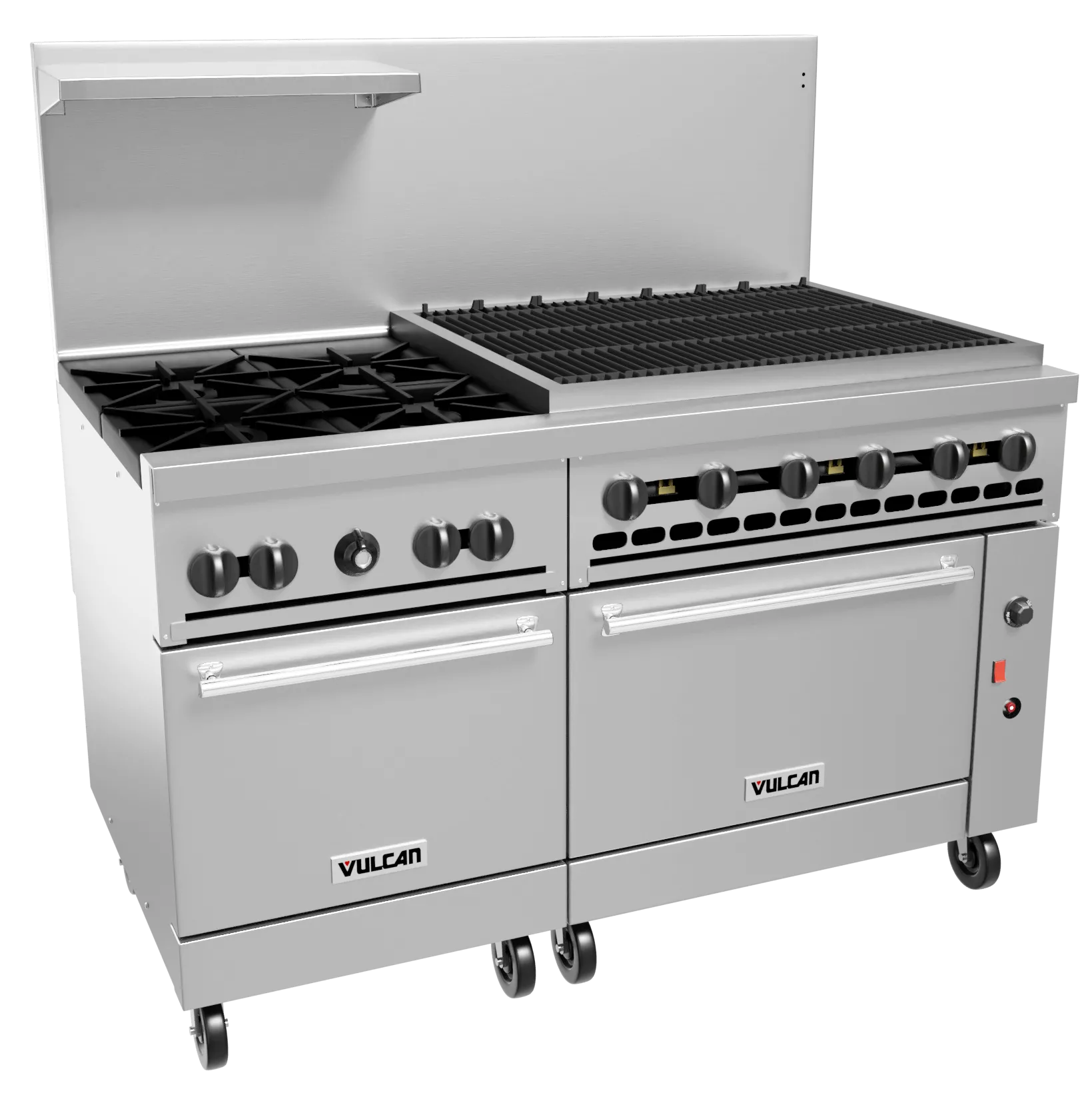 Manufacturer Restaurant Stainless Steel Commercial Gas Range Cooker 4  Burners Stove Griddle and Double Oven - China Gas Cooker Ranges, Commercial  Gas Range