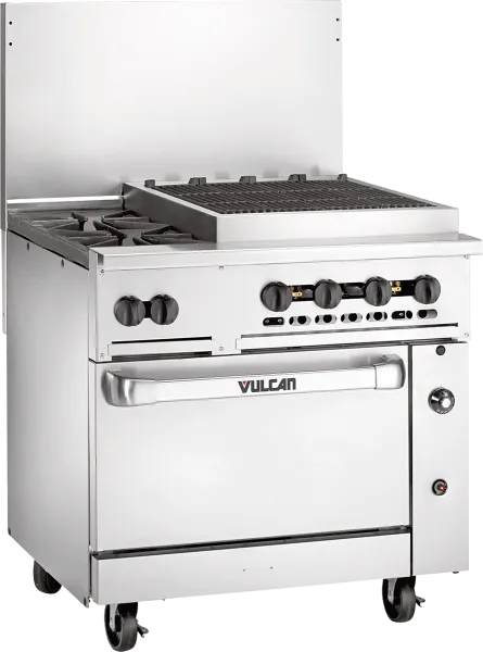 72 Gas Range, 6 Burner and 36 Thermostatic Griddle Top with 2 Standard  Ovens