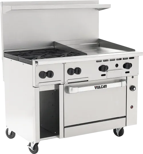 Vulcan EV24S-4FP240 Endurance 24 Stainless Steel Electric Range with Four  Hot Tops and Oven Base - 240V