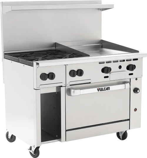 4 burner gas range commercial